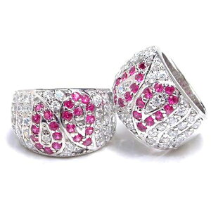 ロイヤルドロップジュエルリング(ピンクxクリア)/11号/19号 刻印あり シルバー925 スターリングシルバー 指輪 メンズ レディース プレゼント ギフト ペアリング 本物の銀 ピンク色 涙 シズク