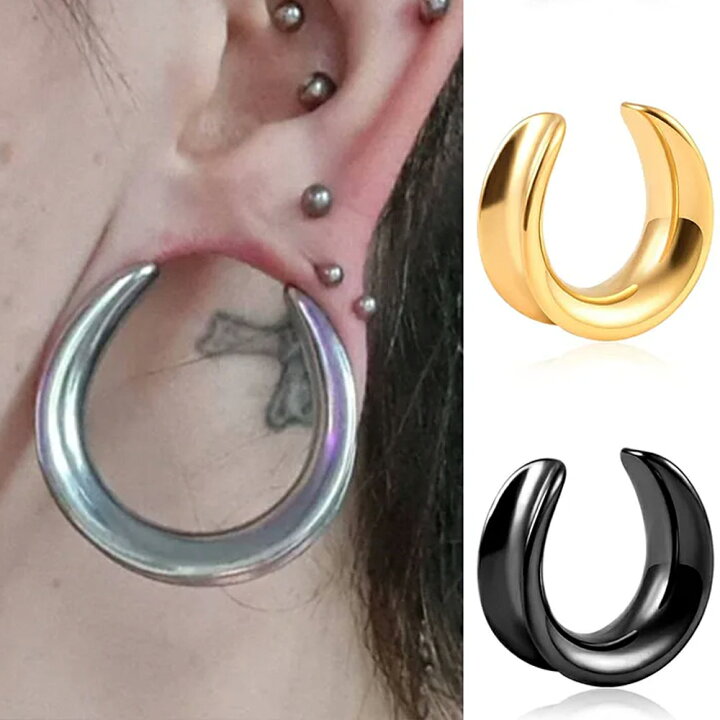 楽天市場】[0G 00G 12mm ステンレス ボディピアス] ナディア ハーフ 
