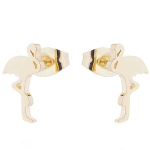 フラミンゴ ステンレスピアス 1ペア販売 シルバー 銀色 金色 ゴールド 黒色 ブラック 20G 20ゲージ レディース メンズ 鳥 トリ バード 動物園 野鳥 ペットショップ おしゃれ 男性 女性 スタッド