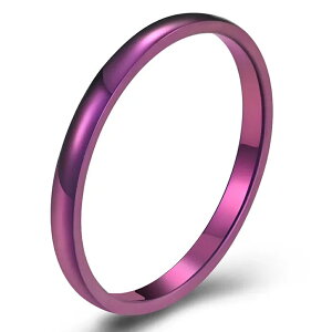 パープルステンレスリング(LRV004)サイズ/07号/10号/15号/18号/20号/24号/25号/28号 シンプル 細身 スリム 2mm 定番 指輪 サージカルステンレス316L レディース ペアリング プレゼント ギフト ピンキ