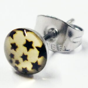 オールスターステンレスピアス(ホワイト)/1個販売 星 白 サージカルステンレス 316L 20G 20ゲージ メンズ レディース ペア 金属アレルギー 耳たぶ 軟骨 ヘリックス サージカルステンレスピア