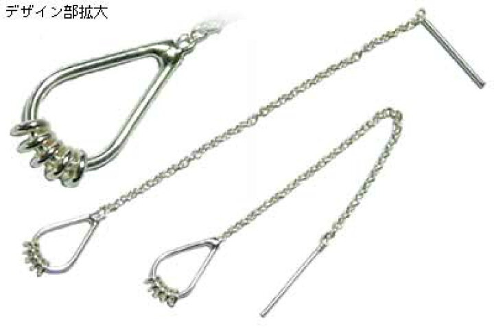 楽天市場】ドロップ5リングチェーンピアス/1ペア 両耳 シルバーピアス 