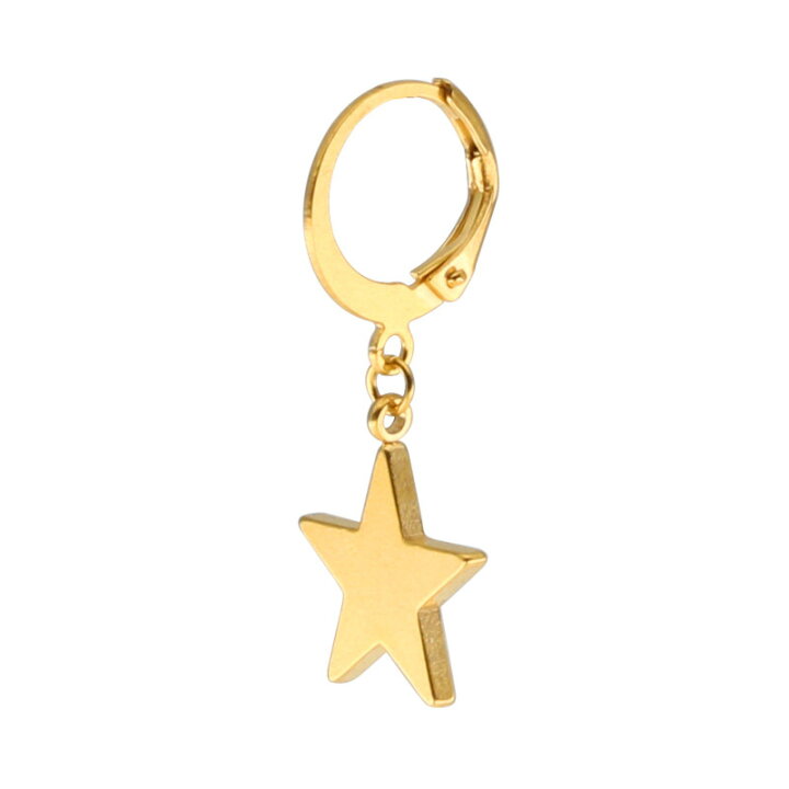 楽天市場】ビッグスターチャームフープピアス 大きめ 星 シルバー 銀色  