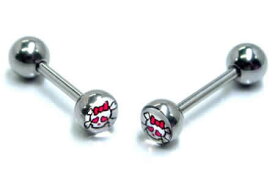 [ 14G ] ガールズスカル ストレートバーベル 14ゲージ ボディピアス 軟骨 ヘリックス トラガス 舌ピアス タンピ サージカルステンレス316L メンズ レディース ファーストピアス インダス 内径サイズ 長い 短い 両側ネジキャッチ ボディーピアス 髑髏 ドクロ ガイコツ