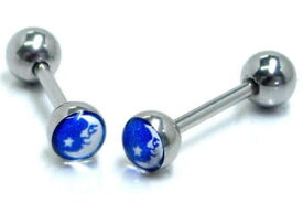 [ 14G ] アルテミス ストレートバーベル 14ゲージ ボディピアス 軟骨 ヘリックス トラガス 舌ピアス タンピ サージカルステンレス316L メンズ レディース ファーストピアス インダス 内径サイズ 長い 短い 両側ネジキャッチ ボディーピアス 月 星 スター ムーン