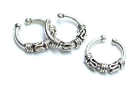 エスニック イヤリング 1個販売 フェイク鼻ピアス セプタム ノーズクリップ 耳たぶ 軟骨 シルバー925 イヤーカフ ヘリックス イヤリング はさむ メンズ レディース イヤークリップ 開けない 痛くない ノーズリング トラガス ノンホールピアス ノンホールイヤリング あけない