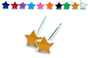 プチカラースタースタッドピアス/1ペア販売 両耳 シルバー925 スターリングシルバー 銀 高級 オリジナル シルバーピアス メンズ レディース 耳 軟骨 20G 20ゲージ 星 小さい 可愛い ポップ