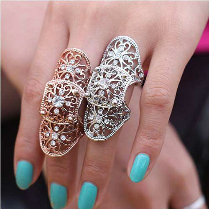 楽天市場】プリンセスアーマーリング 16号 ハート 四葉 クリスタル  