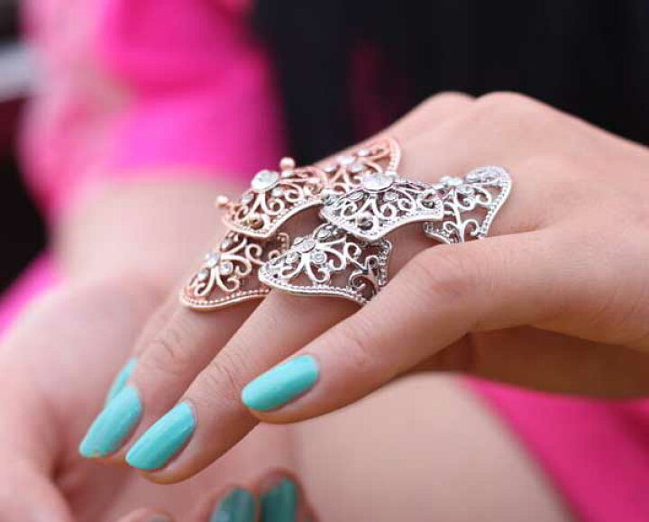 楽天市場】プリンセスアーマーリング 16号 ハート 四葉 クリスタル  