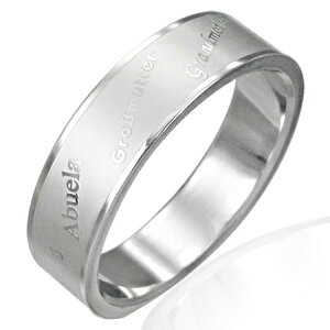 ステンレスレターリング(PRB008)サイズ/26号 家族 メッセージ 英語 ステンレスリング 指輪 サージカルステンレス316L 低アレルギー メンズ レディース ペアリング プレゼント ギフト 結婚 婚