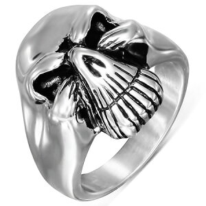 ヘルシングスカルステンレスリング(RMT234)サイズ/25号 ドクロ ガイコツ 指輪 サージカルステンレス316L メンズ レディース ペアリング プレゼント ギフト 結婚 婚約 記念日 誕生日 ピンキー