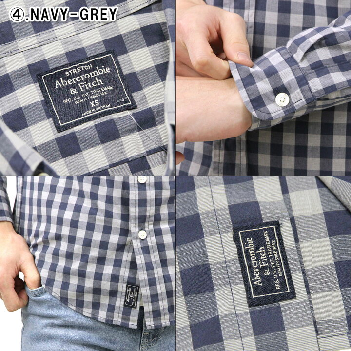 楽天市場 アバクロ シャツ メンズ 正規品 Abercrombie Fitch チェック柄 ギンガムチェック 長袖シャツ ボタンダウンシャツ Gingham Poplin Shirt ブランド品セレクトショップ Mixon