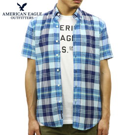 アメリカンイーグル シャツ メンズ 正規品 AMERICAN EAGLE 半袖シャツ AEO SHORT SLEEVE MADRAS SHIRT 2154-9804-400