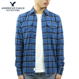 【ポイント10倍 4/24 20:00～4/27 9:59】 アメリカンイーグル シャツ メンズ 正規品 AMERICAN EAGLE 長袖シャツ ネルシャツ Blue Cotton Tall Shirt 2151-1343-426