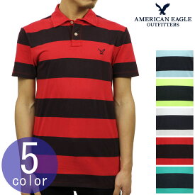 アメリカンイーグル ポロシャツ メンズ 正規品 AMERICAN EAGLE 半袖ポロシャツ ボーダー柄 AE Striped Jersey Polo 2165-7192