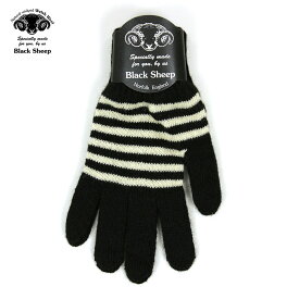 ブラックシープ BLACK SHEEP メンズ 手袋 M STRIPE KNIT GLOVE SGL07B JET-ECRU