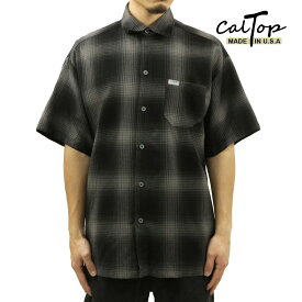 キャルトップ メンズ 半袖シャツ 正規品 CALTOP CALTOP ACRYLIC OMBRE CHECK SHORT SLEEVE SHIRTS BLACK / CHARCOAL 半袖 カルトップ チェックシャツ フレネルシャツ ネルシャツ オンブレ オールドスクール ショートスリーブ 2000SS