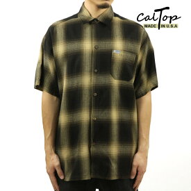 キャルトップ メンズ 半袖シャツ 正規品 CALTOP CALTOP ACRYLIC OMBRE CHECK SHORT SLEEVE SHIRTS BROWN / KHAKI 半袖 カルトップ チェックシャツ フレネルシャツ ネルシャツ オンブレ オールドスクール ショートスリーブ 2000SS