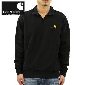 カーハート トレーナー メンズ 正規販売店 CARHARTT WIP 無地 ハーフジップトレーナー スウェット ワンポイントロゴ HALF ZIP AMERICAN SCRIPT SWEATSHIRT BLACK I027014 89XX