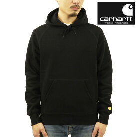 カーハート パーカー メンズ 正規品 CARHARTT WIP ワンポイント ロゴ プルオーバーパーカー HOODED CHASE SWEATSHIRT PULLOVER PARKA BLACK / GOLD I026384 00FXX