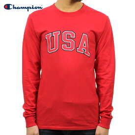 チャンピオン ロンT メンズ 正規品 CHAMPION 長袖Tシャツ L/S TEE T2229P Cotton Long Sleeve Tee W3J-RED #549593 USA Arch LS D00S15