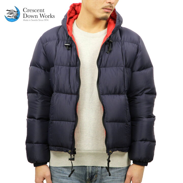 30 OFFセール 販売期間 7 4 20 00 7 11 1 59 クレセントダウンワークス CRESCENT DOWN WORKS 正規品 メンズ アウタージャケット HOODED SWEAT SHIRT DOWN JACKET NAVY D00S20 ブランド品セレクトショップ MIXON