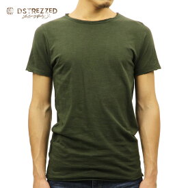 ディストレス Tシャツ 正規販売店 DSTREZZED 半袖Tシャツ BASIC ROUND NECK S/S SLUB TEE 202250 13 DK. GREEN 父の日 プレゼント ラッピング