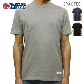 フランクリン マーシャル Tシャツ 正規販売店 FRANKLIN＆MARSHALL 半袖Tシャツ クルーネック 3枚組 3 PACK TEE TSMF361 4045 CLASSIC COLOUR （GREY NAVY BLACK）