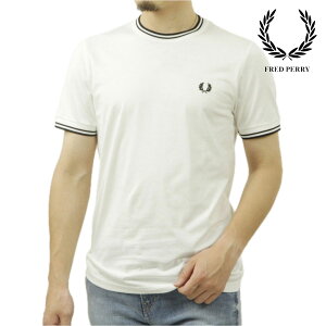 �t���b�h�y���[ �����Y ����T�V���c ���K�̔��X FRED PERRY �N���[�l�b�N �����|�C���g ���S TWIN TIPPED SHORT SLEEVE T-SHIRT M1588 100 WHITE