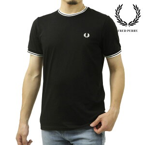 �t���b�h�y���[ �����Y ����T�V���c ���K�̔��X FRED PERRY �N���[�l�b�N �����|�C���g ���S TWIN TIPPED SHORT SLEEVE T-SHIRT M1588 102 BLACK