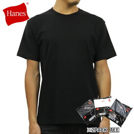 ヘインズ Tシャツ ビーフィー メンズ 2枚組 半袖 正規販売店 HANES 2PACK クルーネック ヘビーウエイト 無地 HANES BEEFY T-SHIRT 2P H5180-2 090 BLACK
