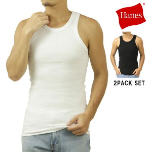 �w�C���Y �����Y �^���N�g�b�v ���K�̔��X Hanes 2���g �r�[�t�B�[ �m�[�X���[�u ���n HANES BEEFY RIB TANK TOP T-SHIRT 2P HM2-Z701S 998 ASSORT(WHITE BLACK)