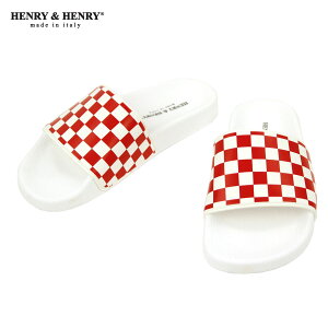 ヘンリーアンドヘンリー HENRY&HENRY 正規販売店 サンダル シャワーサンダル 180 CHECKER SHOWER SANDAL BIANCO RED WHITE CHECKER WHITE SOLE