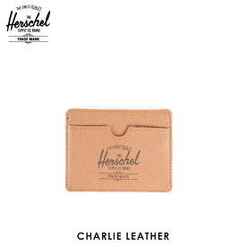 【ポイント10倍 4/24 20:00～4/27 9:59】 ハーシェル カードケース 正規販売店 Herschel Supply ハーシェルサプライ 10045-00034-OS Charlie Leather Tan Pebble Leather レザーカードホルダー D15S25