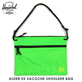 ハーシェル バッグ 正規販売店 Herschel Supply ハーシェルサプライ 鞄 ショルダーバッグ サコッシュ ALDER EX SACOCHE SHOULDER BAG - NEON GREEN