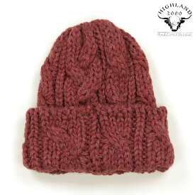 ハイランド2000 ニットキャップ メンズ 正規品 HIGHLAND2000 ウール 帽子 ニット帽 ボブキャップ ORIGINAL CHUNKY 016 KNIT BOBCAP BRITSHWOOLL REGULAR AUTUMN GLOW