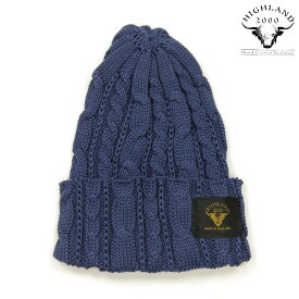 ハイランド2000 ニットキャップ メンズ 正規品 HIGHLAND2000 コットン 帽子 ニット帽 ボブキャップ ORIGINAL 016 CABLE KNIT BOBCAP COTTON REGULAR