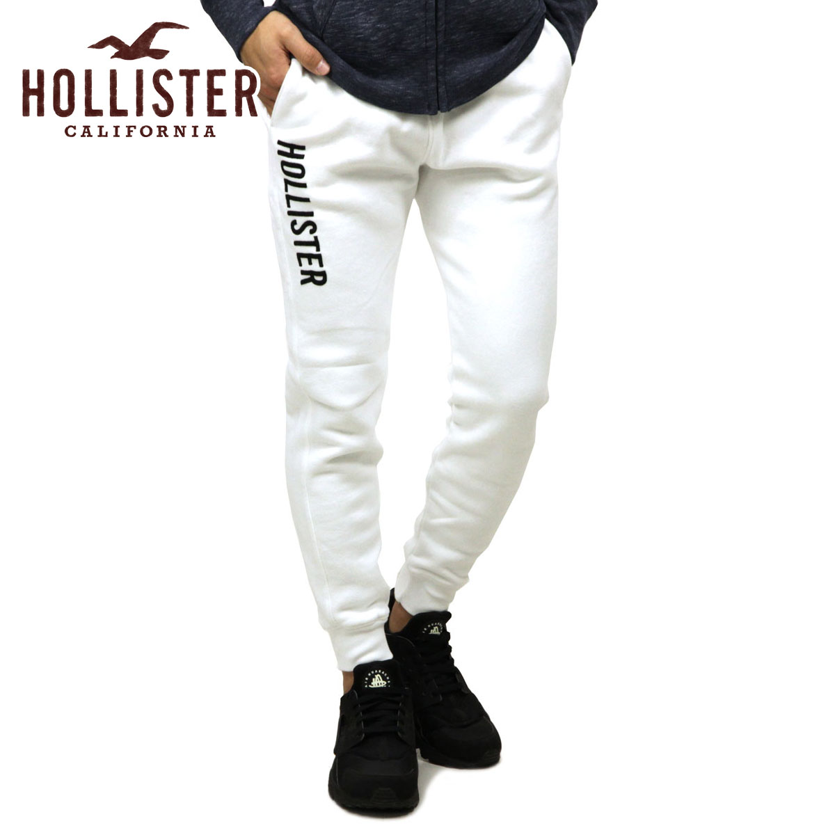 white hollister joggers