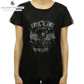 メゾンスコッチ MAISON SCOTCH 正規販売店 レディース 半袖Tシャツ 2 in 1: Lace tee sold with a r