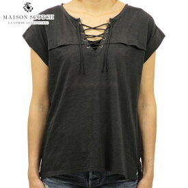 メゾンスコッチ MAISON SCOTCH 正規販売店 レディース 半袖Tシャツ Short sleeve tee with lace up safari detail at front 131234 95 D00S20