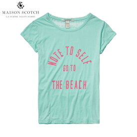 メゾンスコッチ MAISON SCOTCH 正規販売店 レディース 半袖Tシャツ Burnout tee with beach inspired artworks 131245 83 D15S25