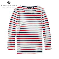 T シャツ メゾンスコッチ レディース メゾンスコッチ レディース Tシャツ ロンT 正規販売店 MAISON SCOTCH 長袖Tシャツ Long sleeve tee with french th ブランド品セレクトショップ MIXON