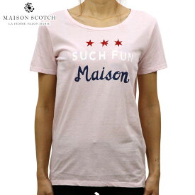 メゾンスコッチ MAISON SCOTCH 正規販売店 レディース 半袖Tシャツ VARIOUS FUN GRAPHICS STRAIGHT FIT TEE 137346 71 BLUSH D00S15