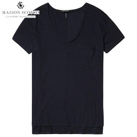 メゾンスコッチ MAISON SCOTCH 正規販売店 レディース 半袖Tシャツ BASIC CHEST POCKET T-SHIRT 137312 4 NAVY D00S15