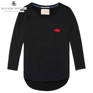 ���]���X�R�b�` MAISON SCOTCH ���K�̔��X ���f�B�[�X ������T�V���c UNEVEN HEM SWEATER 134822 8 BLACK D00S15