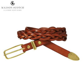 メゾンスコッチ MAISON SCOTCH 正規販売店 レディース ベルト BRAIDED LEATHER BELT 137487 77 CINNAMO D00S15