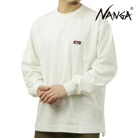 ナンガ メンズ 長袖Tシャツ 正規販売店 NANGA クルーネック ワンポイント ロゴ ロンT ECO HYBRID BOX LOGO EMBROIDERY LONG SLEEVE TEE WHT NW2411-1G803-A WHITE