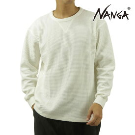 ナンガ メンズ 長袖Tシャツ 正規販売店 NANGA ワッフル サーマル クルーネック ECO HYBRID WAFFLE LONG SLEEVE TEE NW2311-1G218 WHT WHITE バレンタイン プレゼント ラッピング