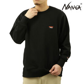ナンガ メンズ スウェット 正規販売店 NANGA クルーネック トレーナー ロゴ ECO HYBRID MINI BOX LOGO EMBROIDERY SWEATSHIRT P.BLK PURE BLACK NW2441-1F013
