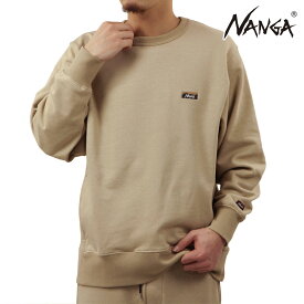 ナンガ メンズ スウェット 正規販売店 NANGA クルーネック トレーナー ロゴ ECO HYBRID MINI BOX LOGO EMBROIDERY SWEATSHIRT BEG BEIGE NW2441-1F013